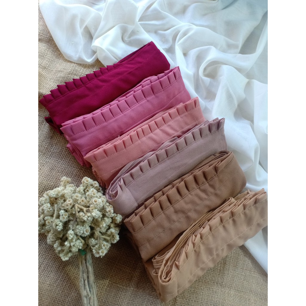 (1KG=11pcs) Pashmina Tali Lipit KCB Premium Jahit Tepi Diamond Hijab Instan Original by ma-3