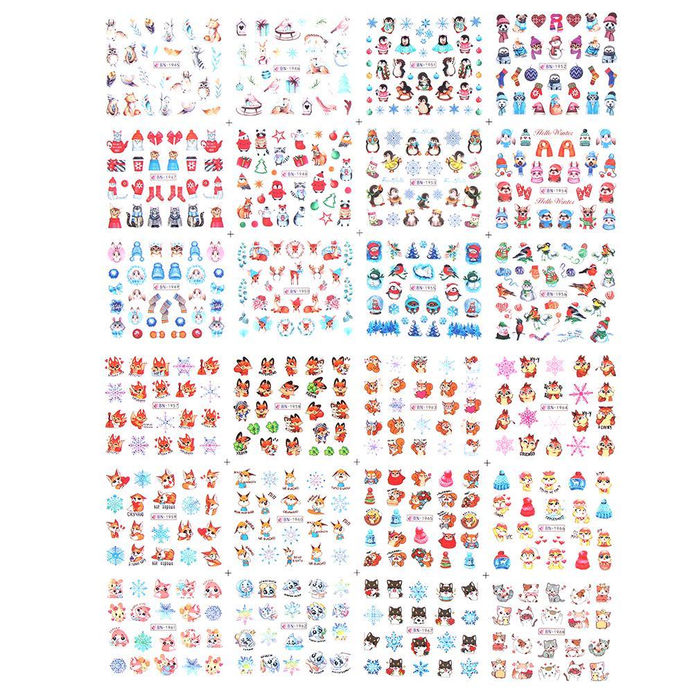Chooky 12pcs Stiker Kuku Motif Natal Untuk Dekorasi Nail Art