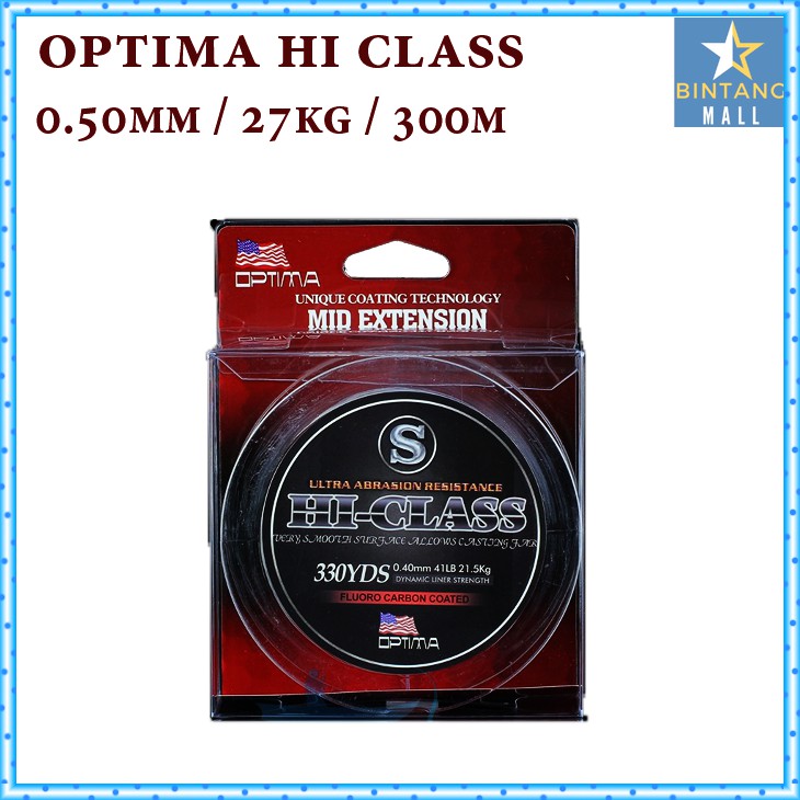 BENANG PANCING OPTIMA HC 0.50 mm KEKUATAN 27 KG SENAR KECIL TAPI KUAT 53 LBS 330 YARD WARNA BENING