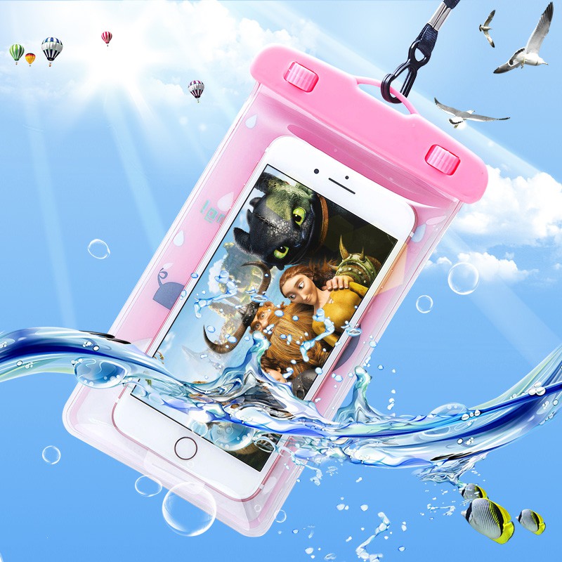 (COD) tempat hp waterproof karakter cartoon waterproof bag touch screen mx2165