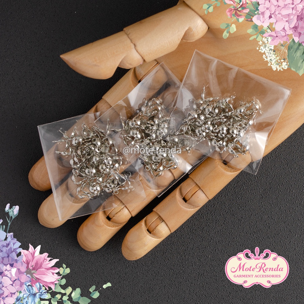 Jepit kodokan lapis rhodium bahan kerajinan, kode 9DMB