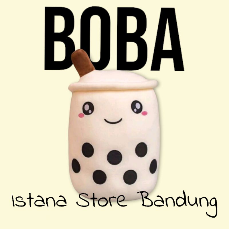 Boneka Boba Bubble Milk Tea Lucu Bahan Yelvo Tinggi 35CM Label SNI