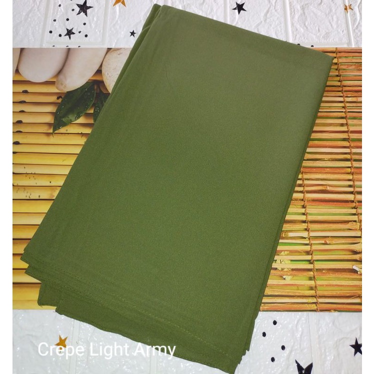 [175X75 CM] Jilbab Pashmina Polos Crepe Diamond Italiano Umama-Crepe Light Army