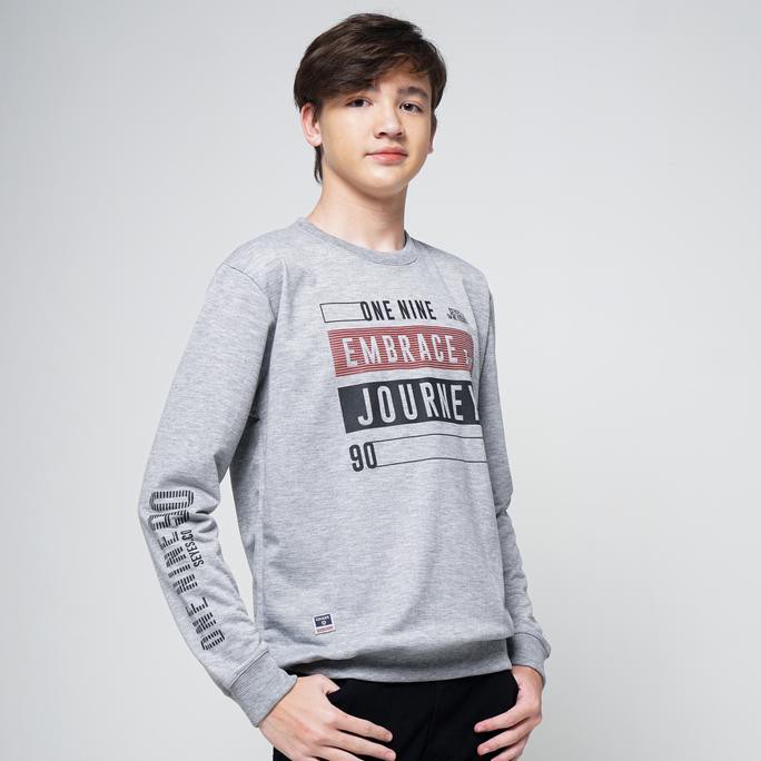 Sale Terlaris SEYES 1117 Tumblr Tee Sweater Baju Pria Lengan Panjang Premium Grey - M