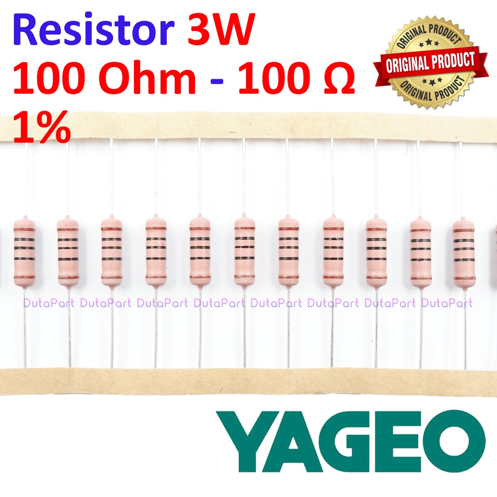 Resistor 100 Ohm 3 Watt 5% ORIGINAL YAGEO 3W 100R 100 R HIGH QUALITY