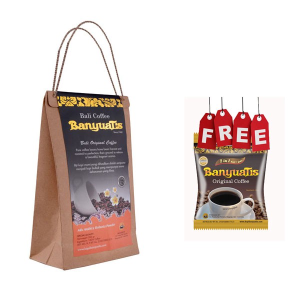 BALICIHUI Kopi Bali Mix Arabica Robusta 200 Gram by Banyuatis + FREE 1 Sachet kopi 3 in 1 Banyuatis