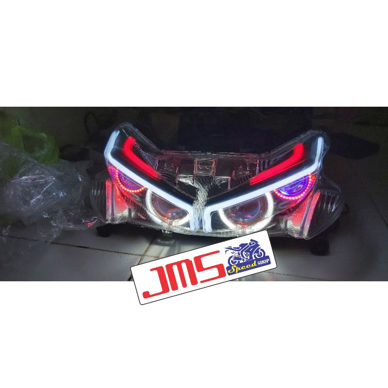 lampu alis drl led bull aes ukuran 30/60 cm putih biru merah hijau universal nmax aerox pcx vario fu