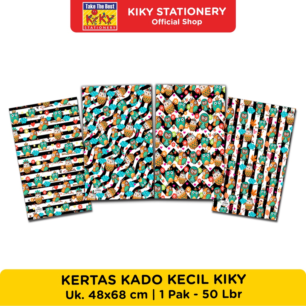 

KIKY Kertas Kado Kecil Glossy (Uk. 48 x 68 cm) - Per 10 Lembar