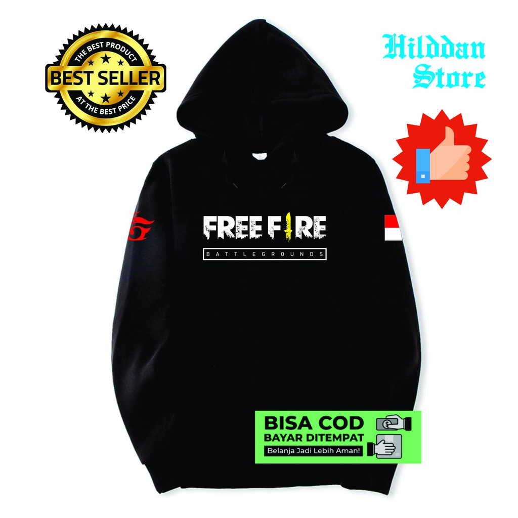 hoodie sweater free fire gratis tambah sablon nama / cetak nama group / nick name / lagi promo