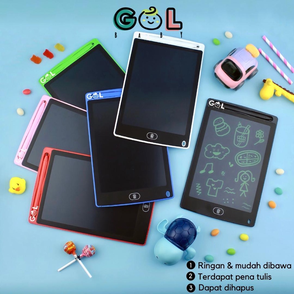 LCD Writing Writting Drawing Tablet Pad Papan Belajar Tulis Gambar Coret Hapus Mainan Edukasi Anak-2