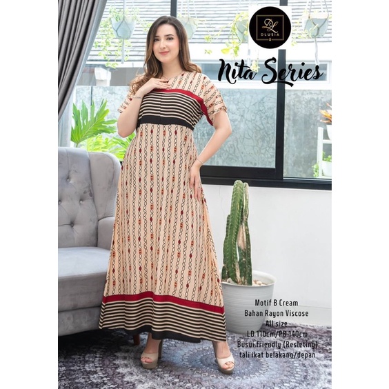 Daster Arab Dlusia NITA SERIES Dress Rayon motif Branded Original By Dlusia