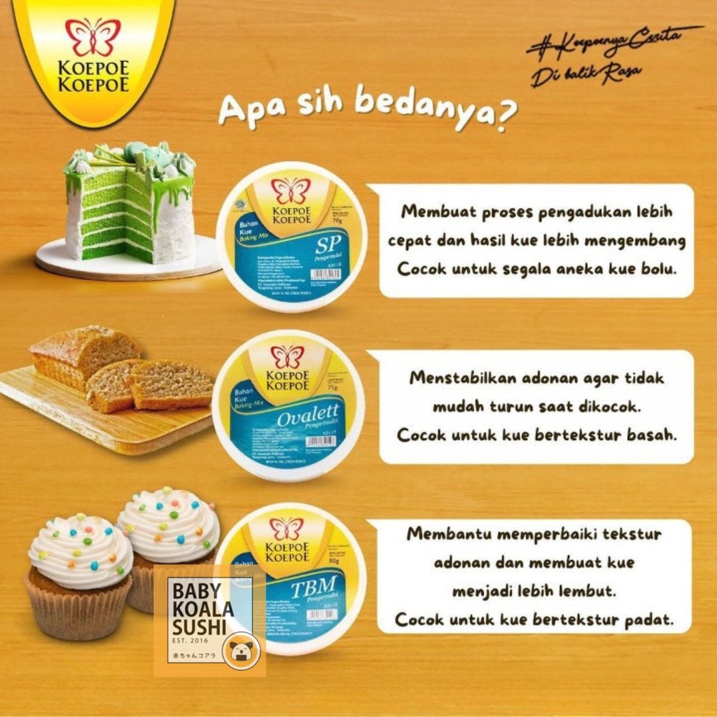 KOEPOE Pengemulsi Pengembang Kue SP TBM Ovallett 30 g