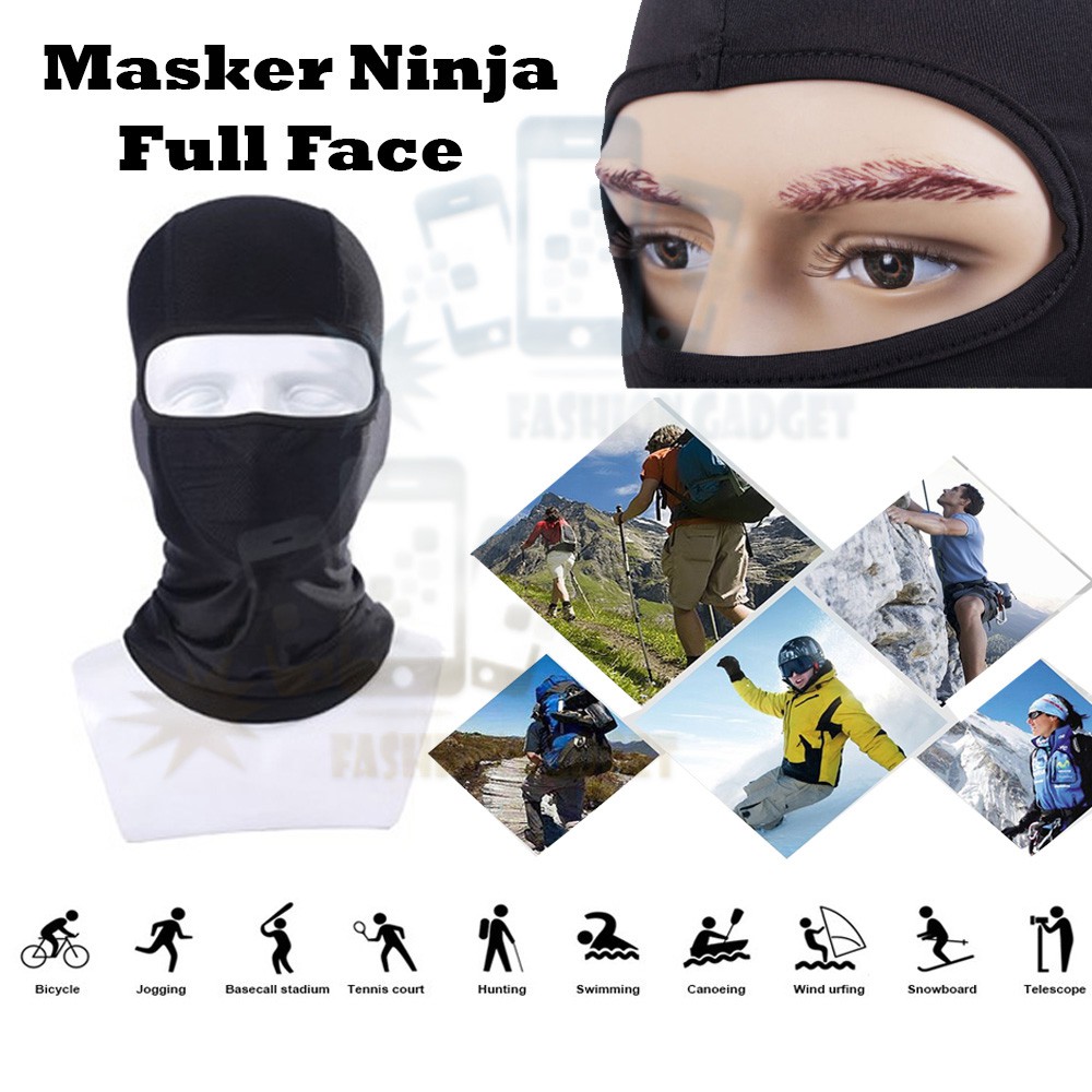 Sarung Kepala Helm Masker Ninja Full Face / Pelindung Kepala dan Wajah Masker Motor Anti Debu Polusi