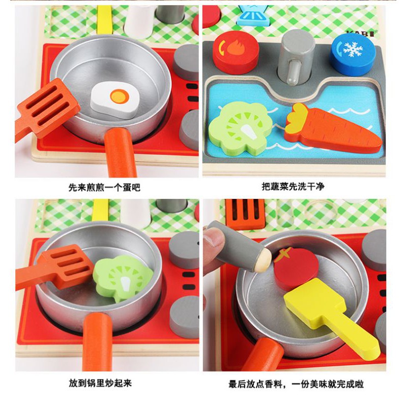 KABI wooden kitchen set / mainan masak masak anak