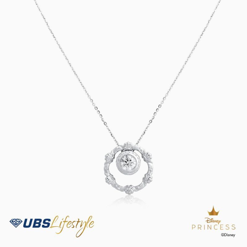 KALUNG EMAS PUTIH UBS DISNEY PRINCESS ARIEL - 17K PUTIH - KKY0188