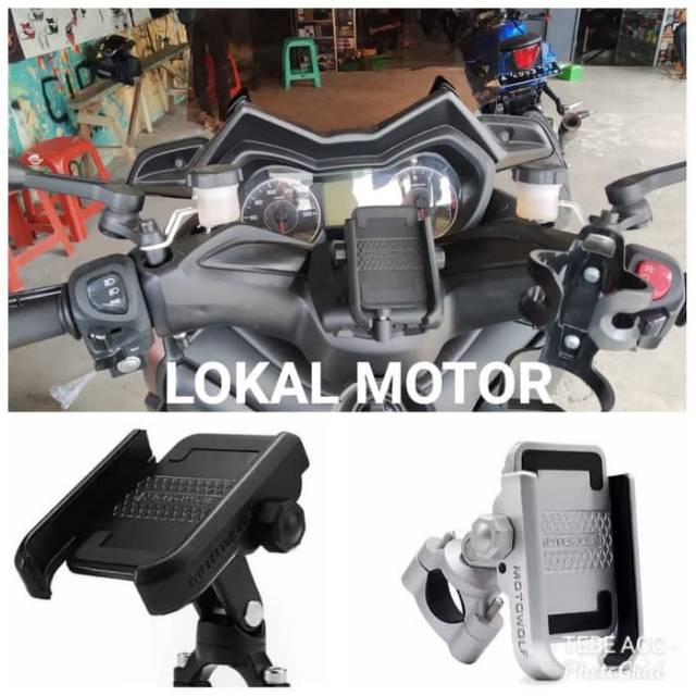 Dudukan hp gps sepeda motor motowolf