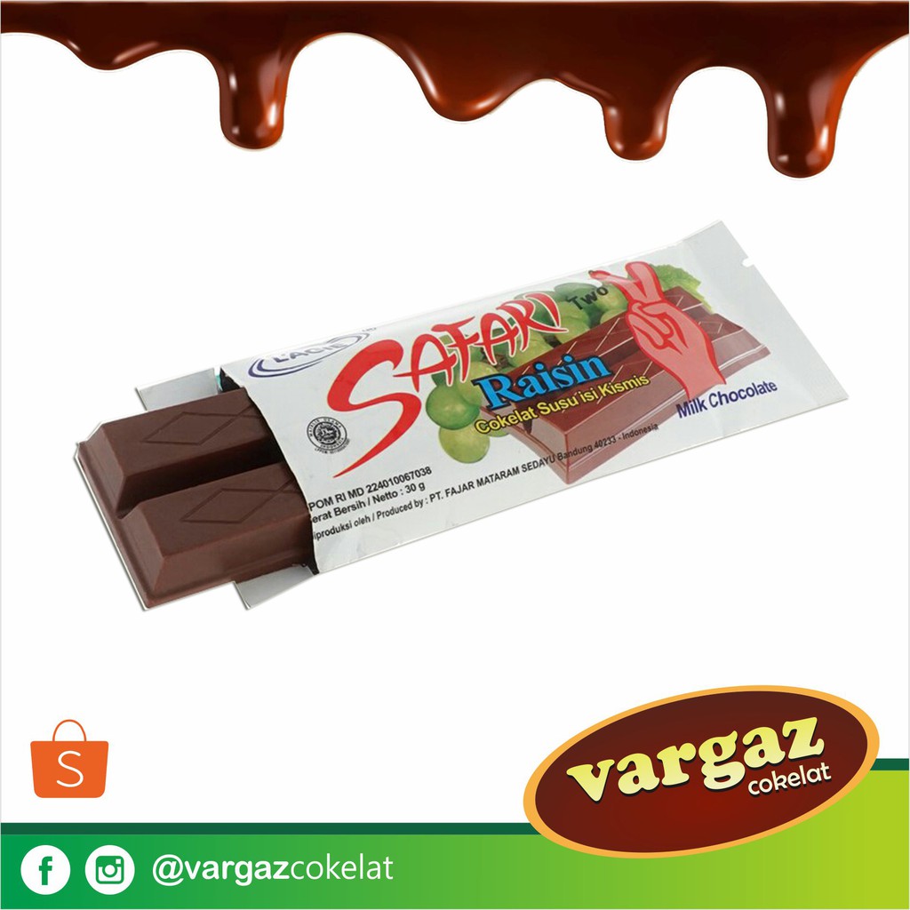 

LAGIE Safari Two Cokelat Batang 2 Ruas Raisin Kemasan 30gr