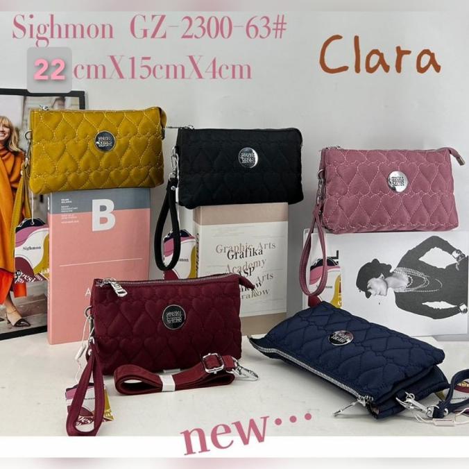 TAS SELEMPANG/POUCH WANITA ORI SIGHMON KANVAS 1Sleting SGH2300 (2Tali)