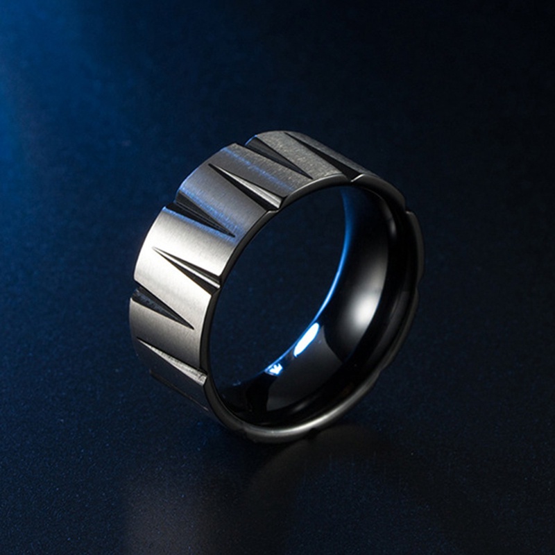 Cincin Bahan Titanium Steel Bentuk Persegi Panjang Geometris Warna-Warni Untuk Pria