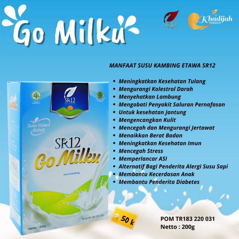 

Susu Kambing Etawa SR12 GOMILKU / Susu Go MILKU SR12 200gr