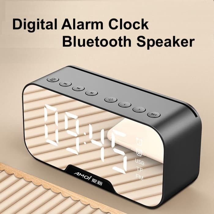 AMoi Bluetooth Speaker Wireless Portable Mini Digital Alarm Clock FM