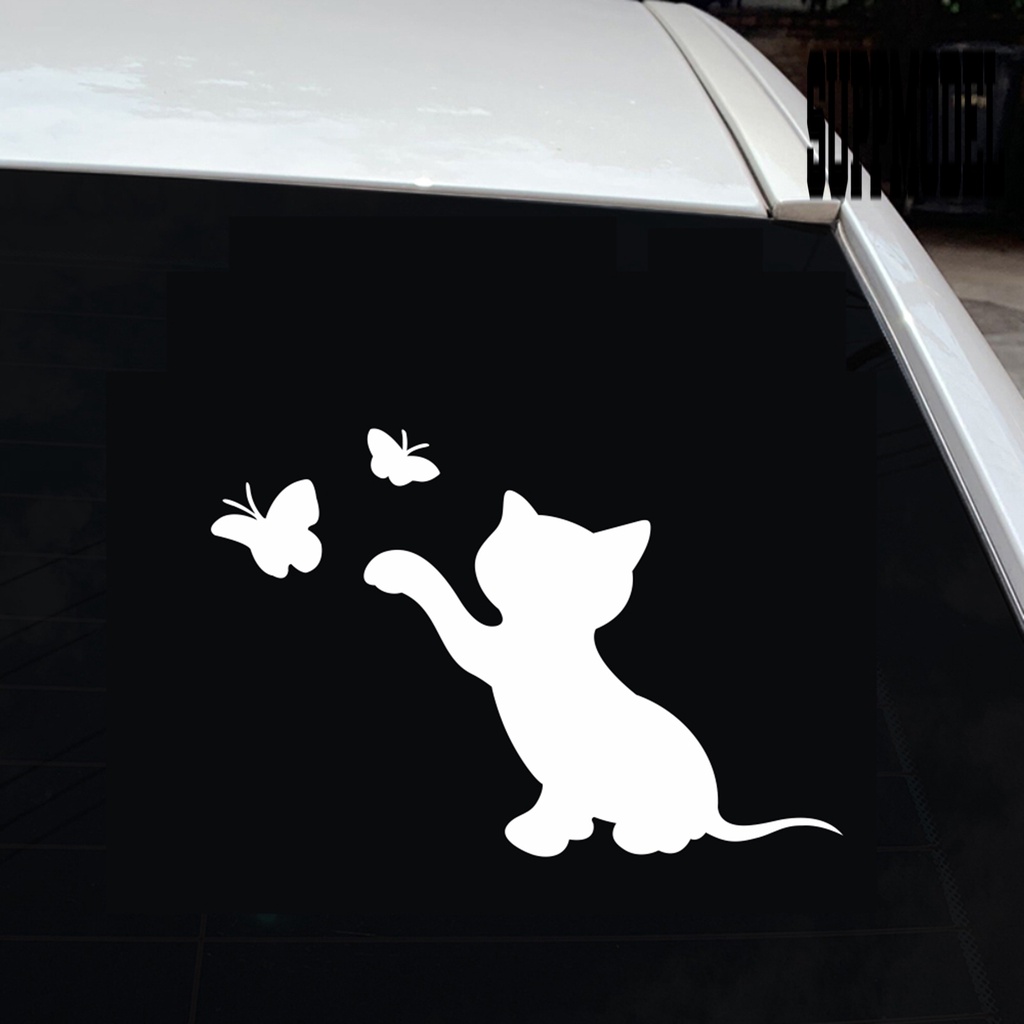 Stiker Motif Kartun Kucing Butterfly Tahan Air Untuk Mobil