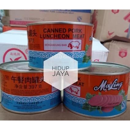 

Ma Ling Canned Pork Luncheon Meat / Maling Daging Babi Kaleng