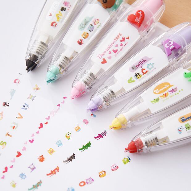 

New Arrival Kawaii Animals Press Type Decorative Correction Tape Diary Stationery School Supply