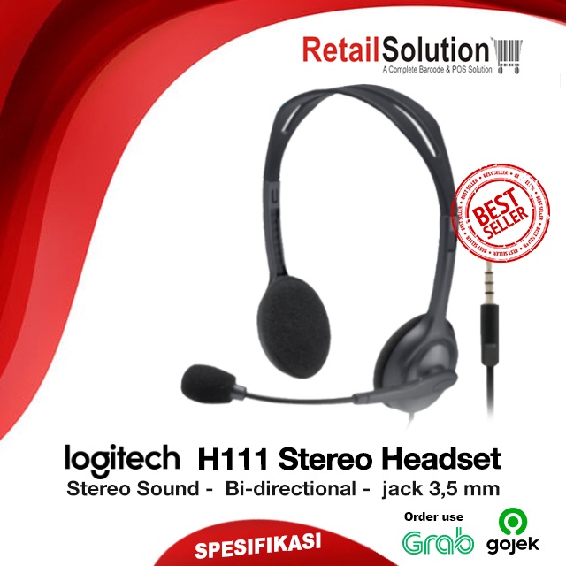 Headset Mic Stereo Jack 3.5mm - Logitech H111 Microphone
