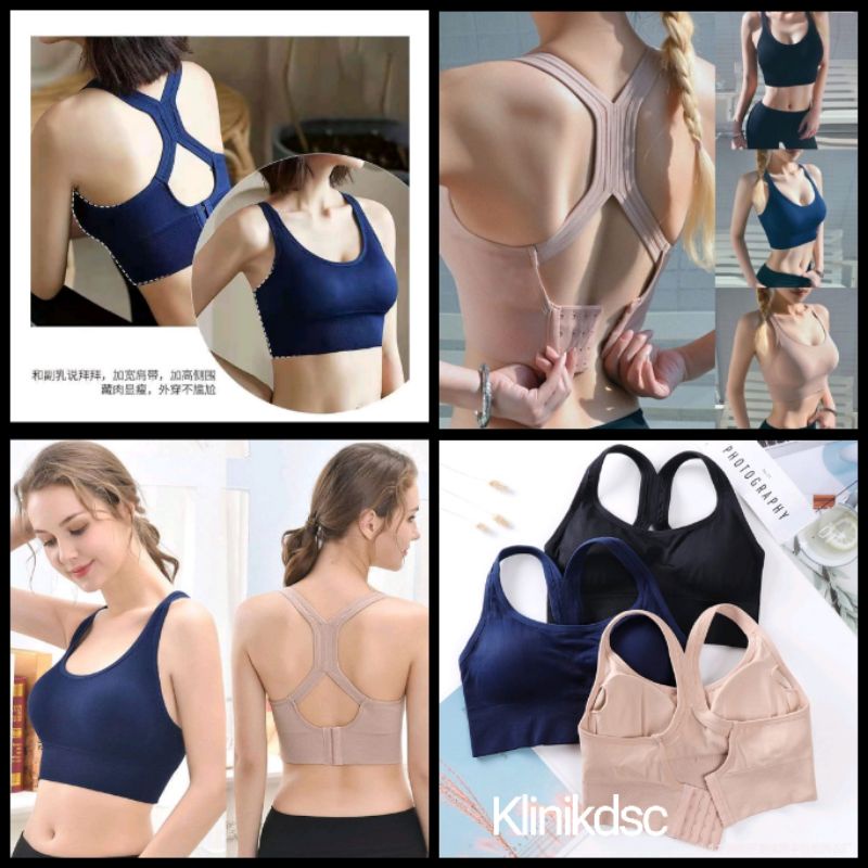 SPORT BRA GYM OLAHRAGA PUSH UP WANITA TANPA KAWAT ELASTIS SEXY IMPORT NEW MODEL