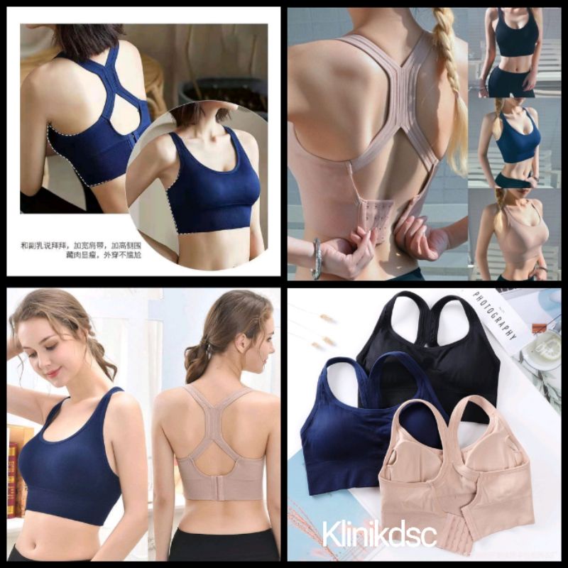 SPORT BRA GYM OLAHRAGA PUSH UP WANITA TANPA KAWAT ELASTIS SEXY IMPORT NEW MODEL