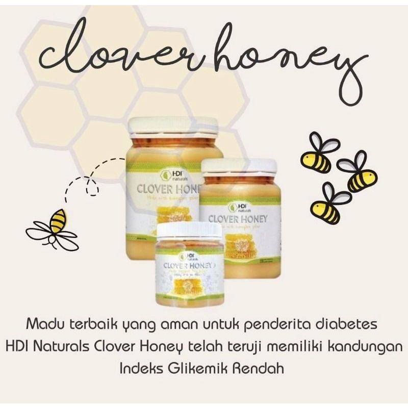 CLOVER HONEY HDI 250gr/Madu Clover Honey FREE SENDOK KAYU