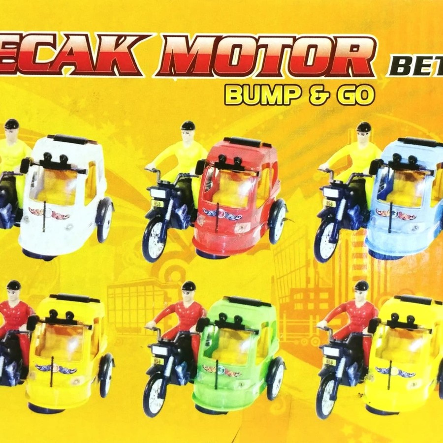 mainan anak becak motor / Mainan Bentor Bump &amp; Go / mainan ada musik+ led