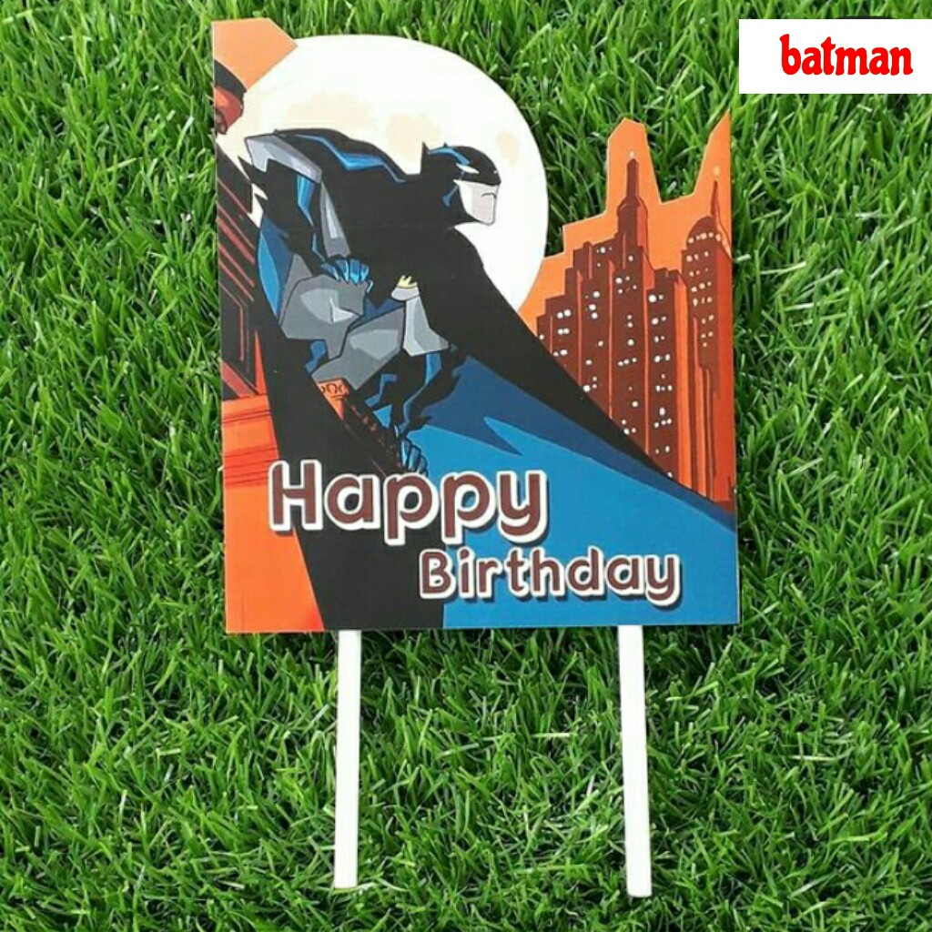 Jual cake topper hiasan kue ulang tahun sedotan ganda karakter batman