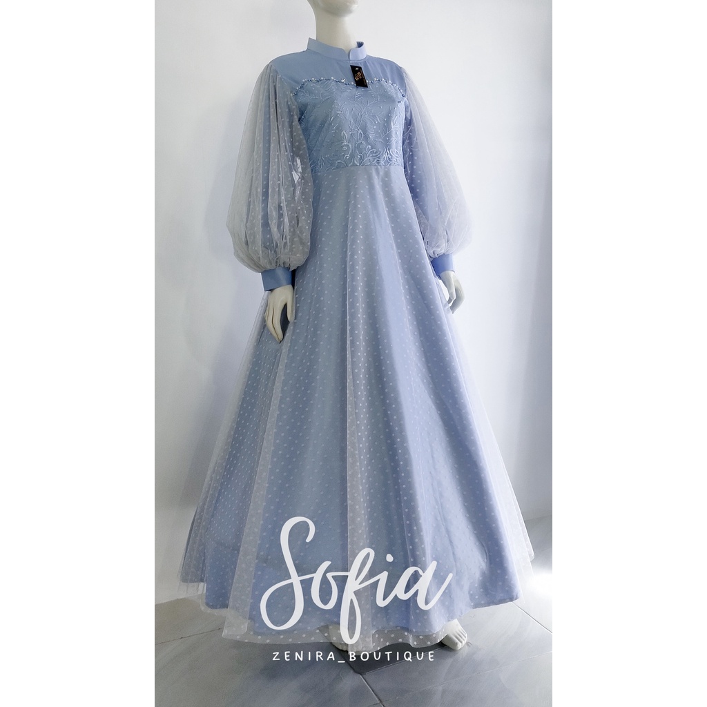 SOFIA GAUN pesta pengantin mewah tulle bordir dan tulle dot / baju kondangan / prewedding / lamaran / wisuda / wedding bisa dipesan couple / tersedia ukuran kecil hingga jumbo