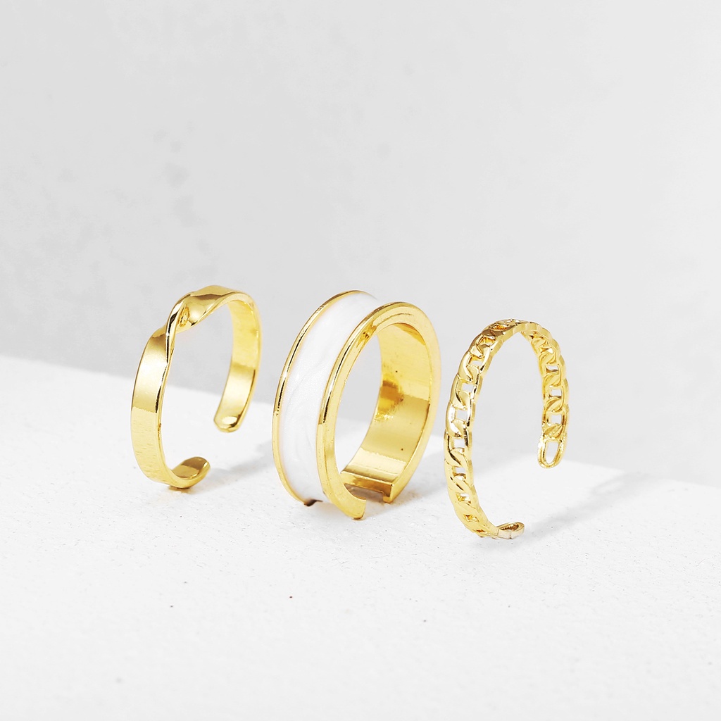 Hu Hu Hu Hu Hu Alat Bantu Pasang Kacamata♡ 3pcs / Set Cincin Model Terbuka Dapat Disesuaikan Untuk Wanita