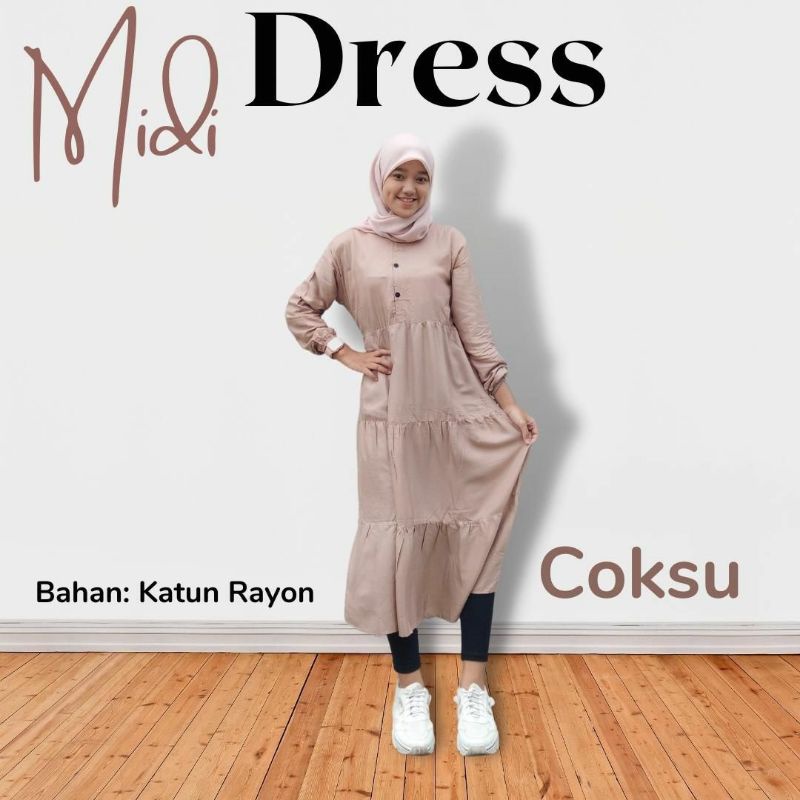 Midi Dress Katun Rayon Premium