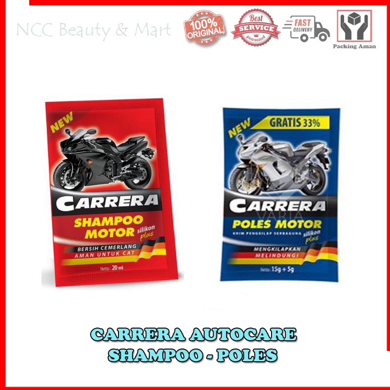 * NCC * Carrera Shampoo Motor Mobil Poles Dengan Silikon Plus Shampo Carera - Kemasan Sachet