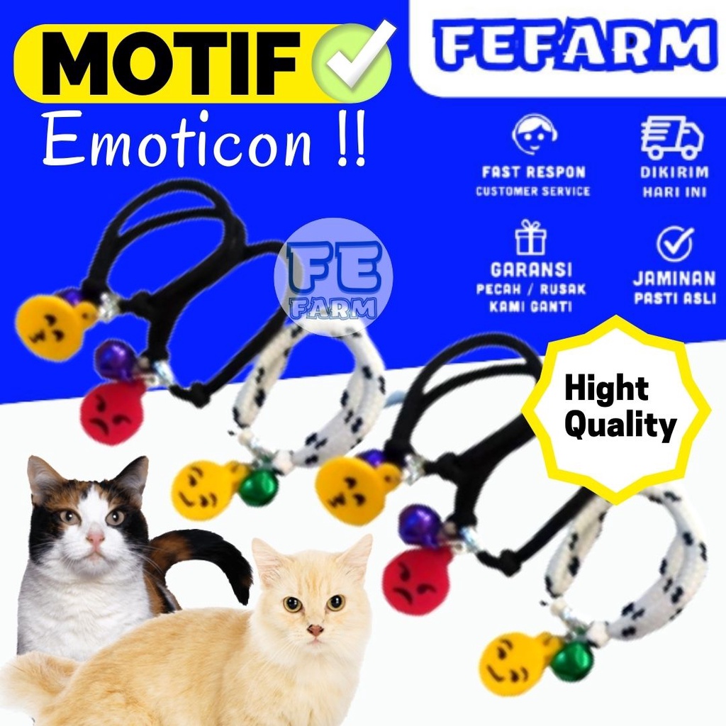 Kalung Kucing Emoticon Murah Lonceng Karakter Lucu FEFARM