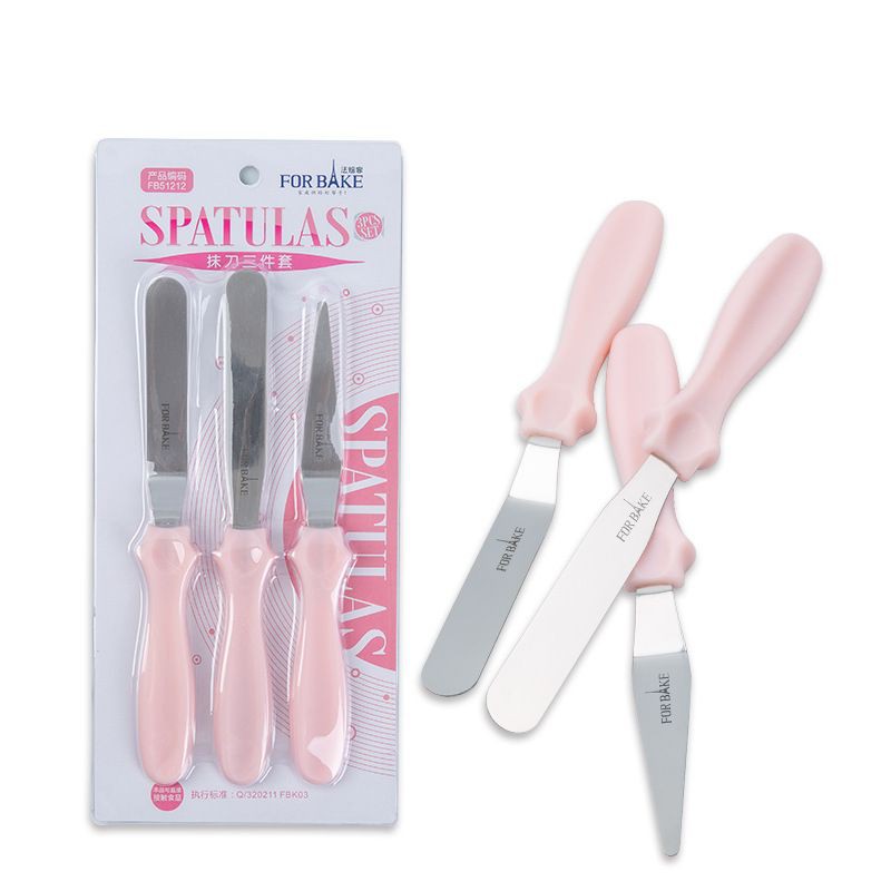 Forbake 3pcs stainless cake mouse spatula / spatula skraper kue