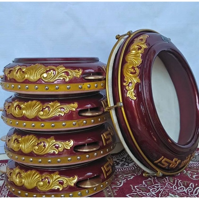 Hadroh banjari / rebana banjari 1 set (ukiran &gratis tas) MURAH asli jepara