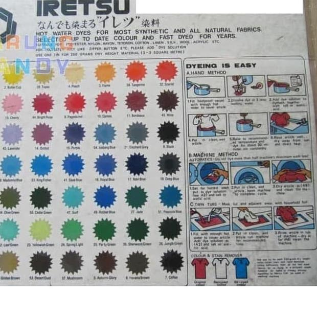 

GH2❁ IRETSU Bubuk Pewarna Tekstil Pasti Laris