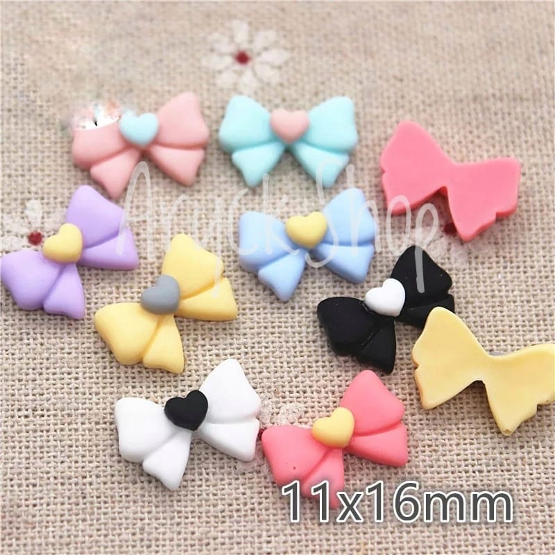 PITA CLAY pastel 11x16mm isi 10pcs Bow knot resin Bahan Crat DIY jewelry kerajinan