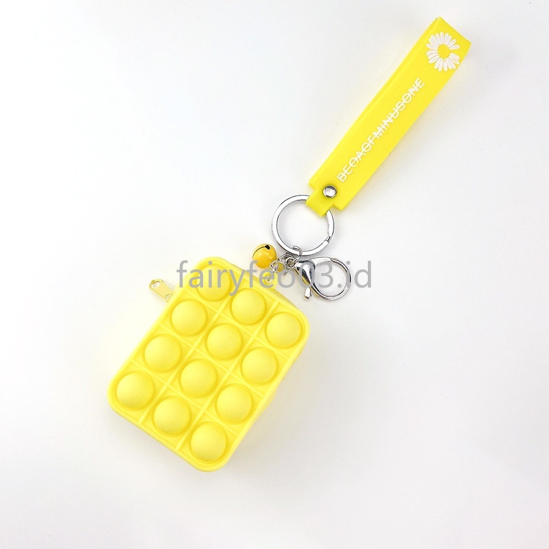 Flower Keychain Cute Cartoon Pop It Bubble Pendant