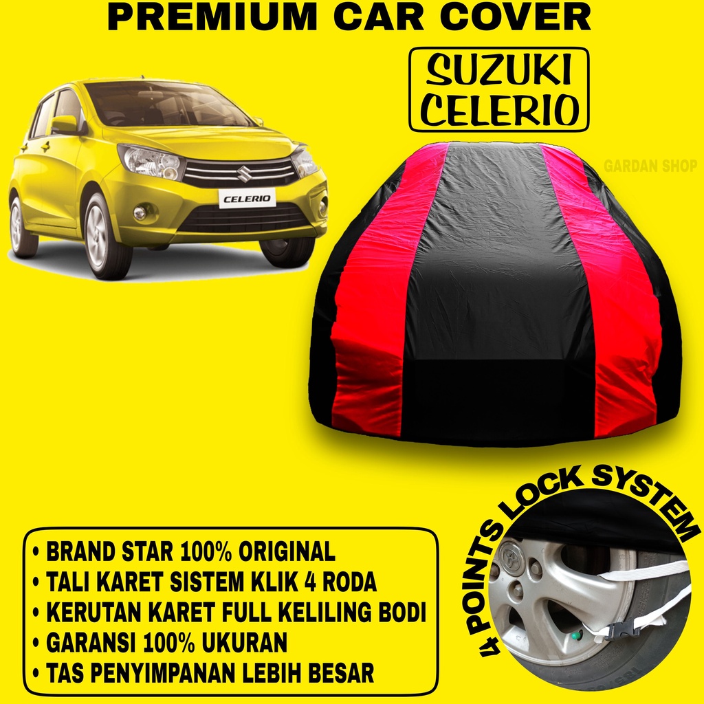 Body Cover SUZUKI CELERIO Sarung MERAH Penutup Pelindung Bodi Mobil Celerio Waterproof PREMIUM Cover