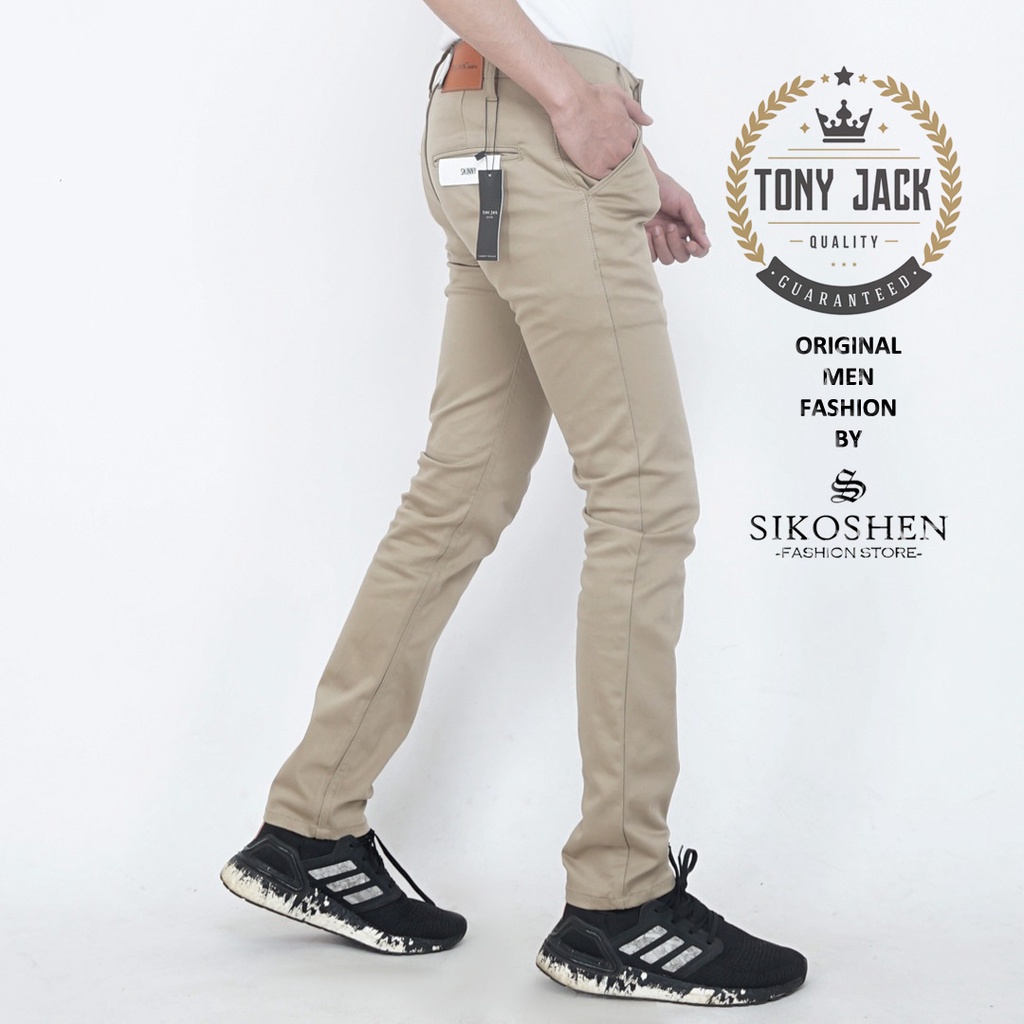 Celana Chino Pria Khaki Original Tony Jack Celana Panjang Pria Slimfit Celana Panjang Cowok Terbaru