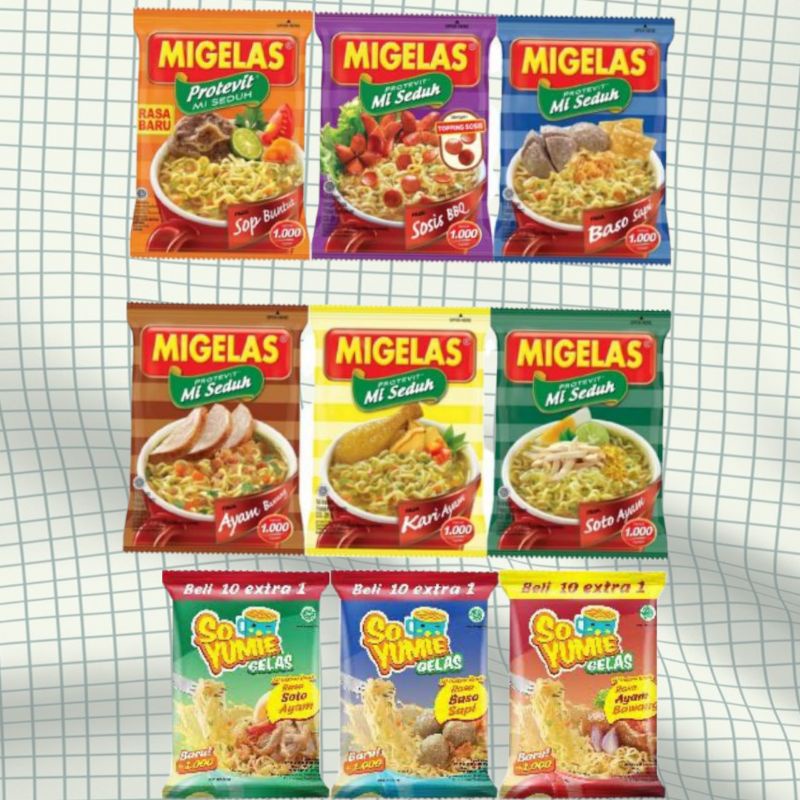 Jual Migelas Renceng Isi 10 Bungkus Mie Gelas Sop Buntut Shopee