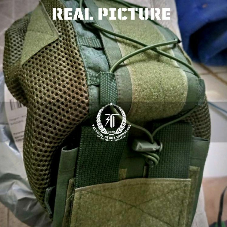 Cover Helm Tactical + Pouch Perekat Battery Helm Tactical Gen 2 - Hijau