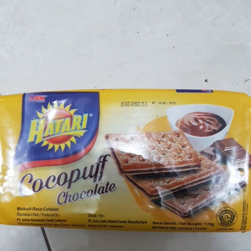 Cocopuf Hatari coklat biskuit