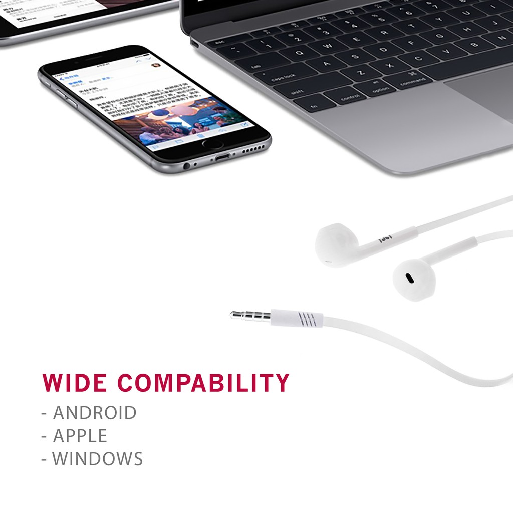 MSH 202 Handsfree DENGAN Mic ( 2 Fungsi Bisa IPHONE / ANDROID ) Headset Earphone Handfree jack 3.5mm